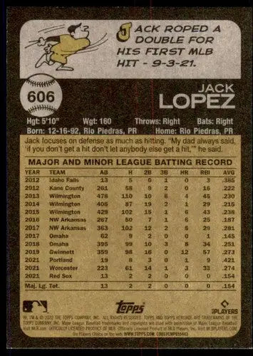 2022 Topps Heritage High Number #606 Jack Lopez NM-MT RC Rookie Tigers ID:68046 - Baseball Card Single