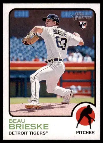 Beau Brieske baseball card with original gloss from 2022 Topps Heritage High Number series