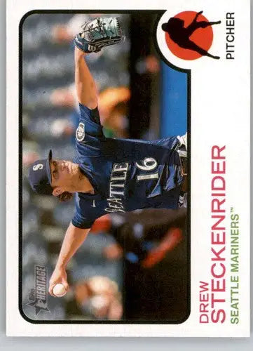 2022 Topps Heritage High Number #612 Drew Steckenrider NM-MT Mariners ID:68051 - Baseball Card Single