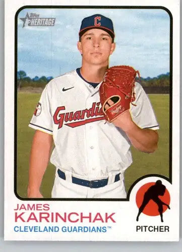 2022 Topps Heritage High Number #615 James Karinchak NM-MT Guardians ID:59394 - Baseball Card Single