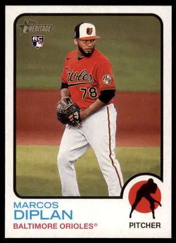 2022 Topps Heritage High Number Marcos Diplán rookie baseball card NM-MT RC