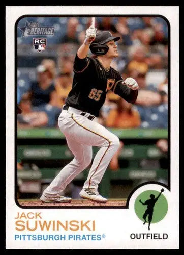 2022 Topps Heritage Jack Suwinski baseball card with original gloss and rookie status