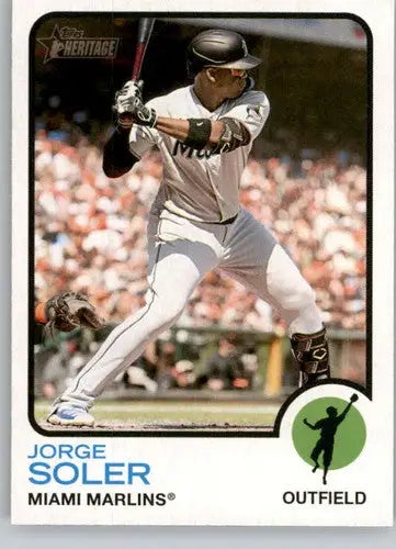 Jorge Soler baseball card from Topps Heritage High Number 2022 Marlins ID 61043