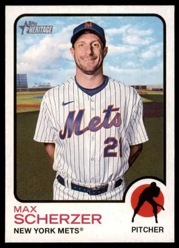 2022 Topps Heritage High Number #641 Max Scherzer NM-MT Mets ID:68077 - Baseball Card Single