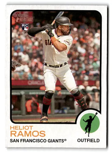 Baseball card featuring Heliot Ramos of the San Francisco Giants from Topps Heritage High Number series