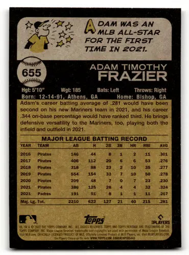 Original gloss 2022 Topps Heritage High Number Adam Frazier baseball card NM Mariners
