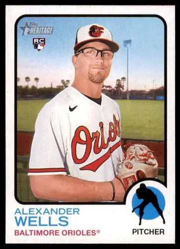 Alexander Wells baseball card with original gloss from 2022 Topps Heritage High Number