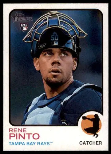 2022 Topps Heritage High Number rookie baseball card of Rene Pinto with original gloss