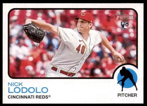 2022 Topps Heritage High Number #676 Nick Lodolo NM-MT RC Rookie Reds ID:68102 - Baseball Card Single
