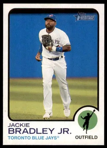 Baseball card featuring Jackie Bradley Jr from 2022 Topps Heritage High NumberBlue Jays