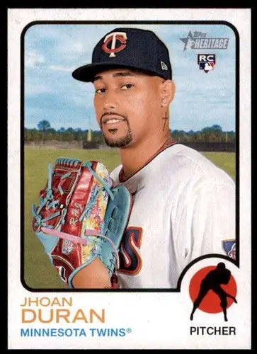 Jhoan Duran baseball card from 2022 Topps Heritage High Number original gloss rookie Twins
