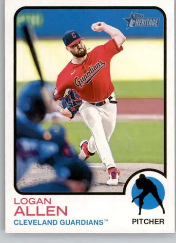 2022 Topps Heritage High Number #695 Logan Allen NM-MT Guardians ID:62275 - Baseball Card Single