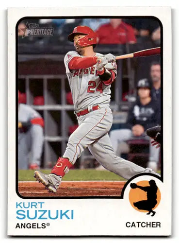2022 Topps Heritage High Number #696 Kurt Suzuki NM Near Mint Angels ID:62276 - Baseball Card Single