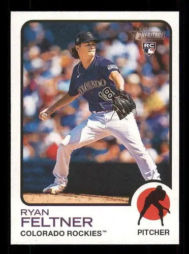 2022 Topps Heritage High Number Ryan Feltner baseball rookie card NM-MT SP