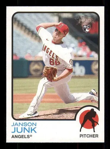 Baseball card featuring Janson Junk from 2022 Topps Heritage High Number series