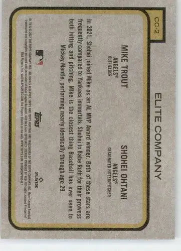 2022 Topps Heritage High Number Combo Card #CC-2 Shohei Ohtani/Mike Tro ID:60014 - Baseball Card Single