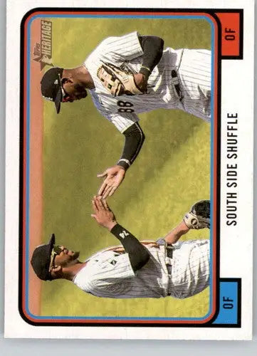 Baseball card from 2022 Topps Heritage High Number Combo featuring Eloy Jimenez and Luis Robe