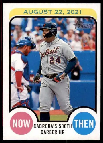 2022 Topps Heritage High Number baseball card featuring Miguel Cabrera NM-MT ID:60007
