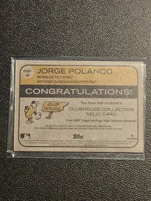 2022 Topps Heritage Jorge Polanco Clubhouse Collection Relics High Number - Baseball Card Single