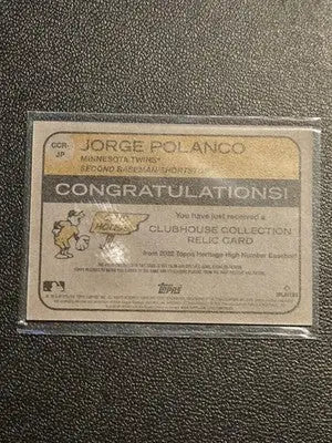 2022 Topps Heritage Jorge Polanco Clubhouse Collection Relics High Number - Baseball Card Single