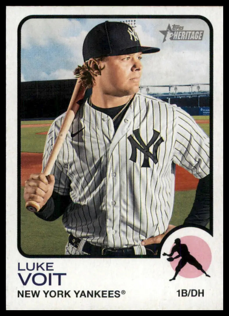 2022 Topps Heritage Luke Voit 385 New York Yankees NM - Baseball Card Single