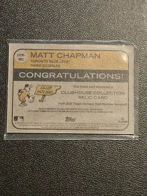 2022 Topps Heritage Matt Chapman Clubhouse Collection Relics High Number - Baseball Card Single