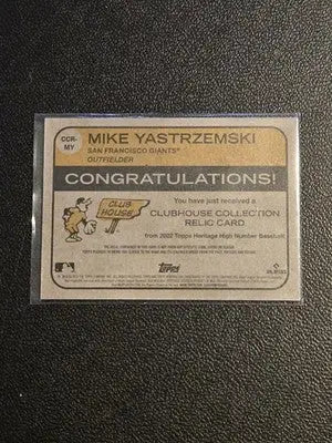 2022 Topps Heritage Mike Yastrzemski Clubhouse Collection Relics High Number - Baseball Card Single