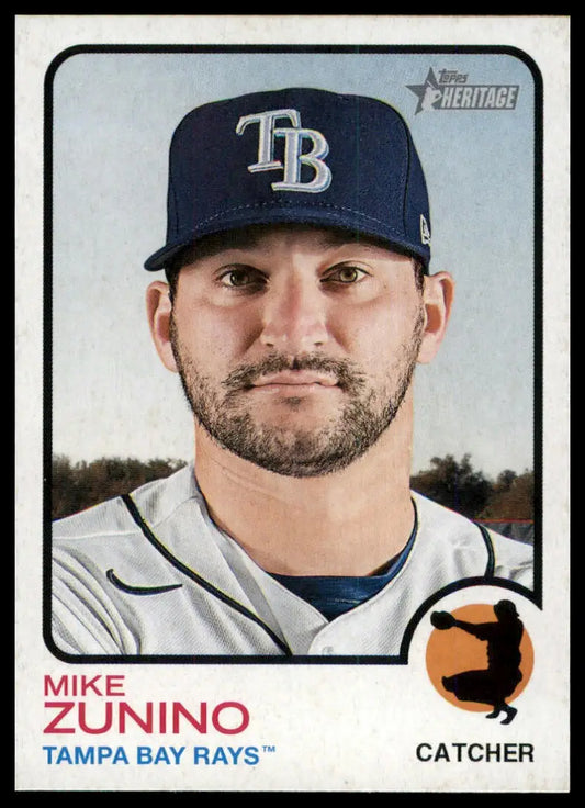 2022 Topps Heritage Mike Zunino 31 Tampa Bay Rays NM - Baseball Card Single