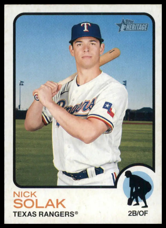 2022 Topps Heritage Nick Solak 183 Texas Rangers NM - Baseball Card Single