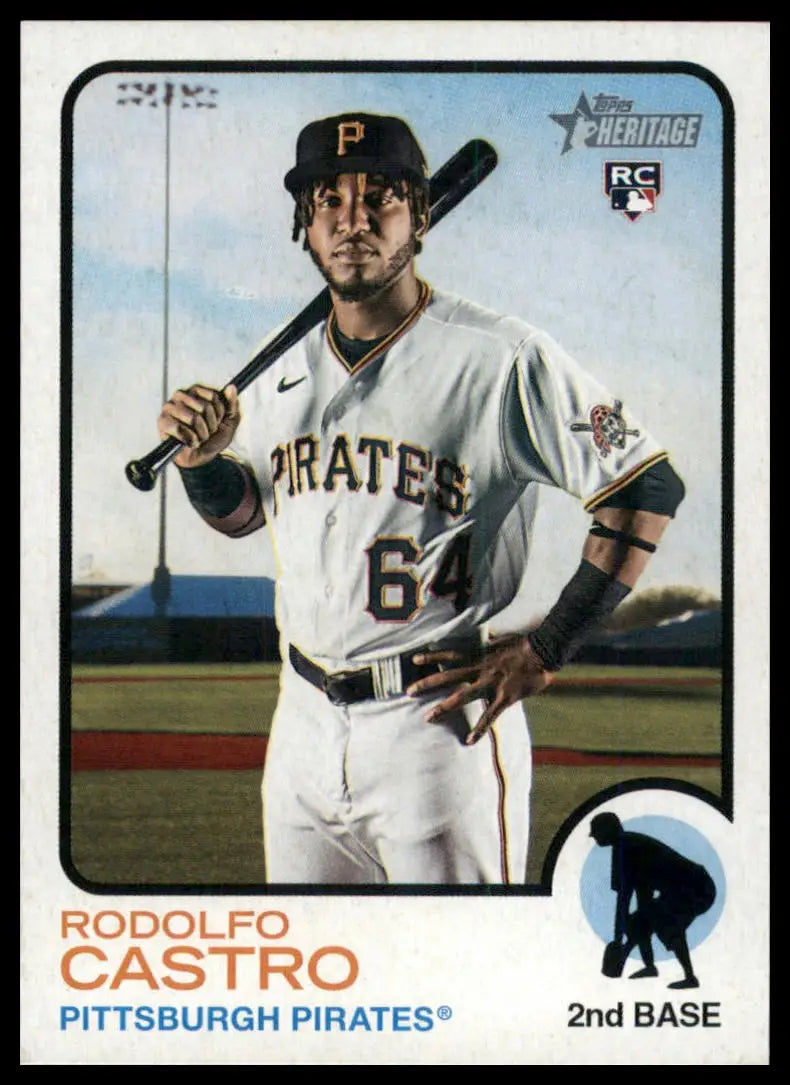 2022 Topps Heritage Rodolfo Castro RC 165 Pittsburgh Pirates NM - Baseball Card Single
