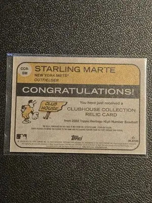 2022 Topps Heritage Starling Marte Clubhouse Collection Relics High Number - Baseball Card Single