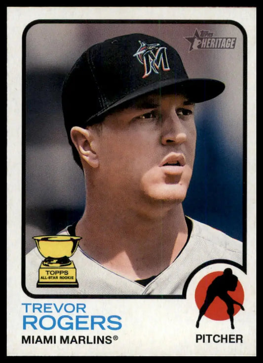 2022 Topps Heritage Trevor Rogers 283 Miami Marlins NM - Baseball Card Single