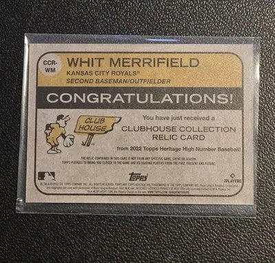 2022 Topps Heritage Whit Merrifield Clubhouse Collection Relics High Number - Baseball Card Single