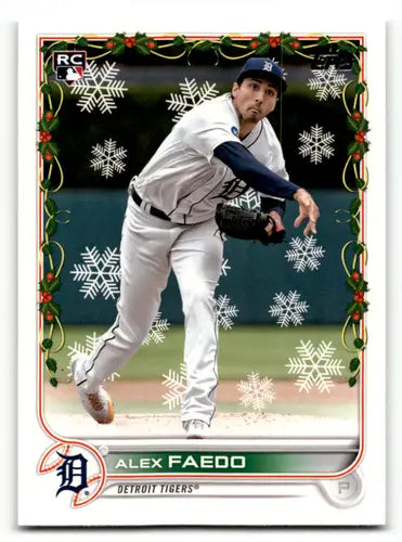 Original gloss 2022 Topps Holiday HW108 Alex Faedo RC Rookie baseball card image