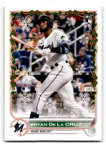Original gloss 2022 Topps Holiday HW113 Bryan De La Cruz baseball card NM-MT RC
