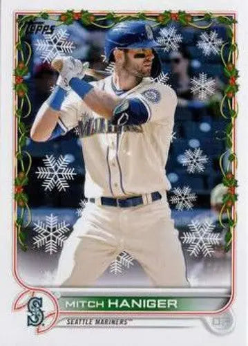 2022 Topps Holiday HW117 Mitch Haniger Mariners baseball card NM-MT