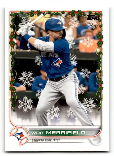 Original gloss 2022 Topps Holiday HW125 Whit Merrifield baseball card Blue Jays