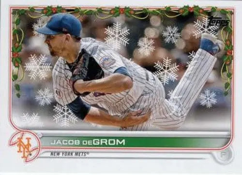 2022 Topps Holiday #HW131 Jacob deGrom NM-MT Mets ID:48112 - Baseball Card Single