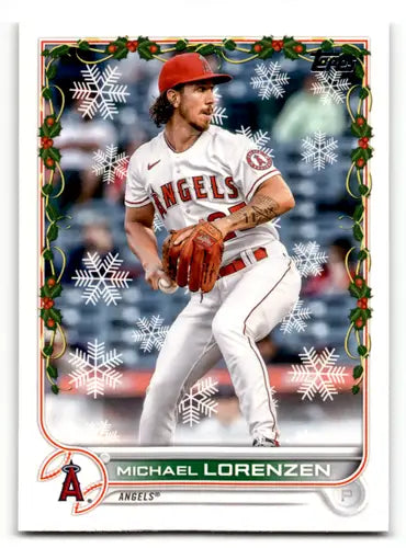 Baseball card featuring Michael Lorenzen from 2022 Topps Holiday HW135 Michael collection