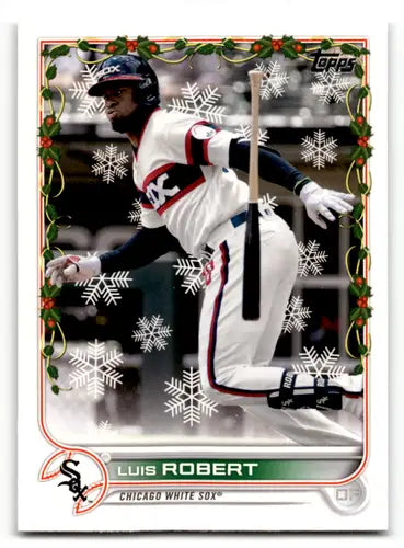 2022 Topps Holiday HW15 Luis Robert baseball card with Near Mint condition White Sox
