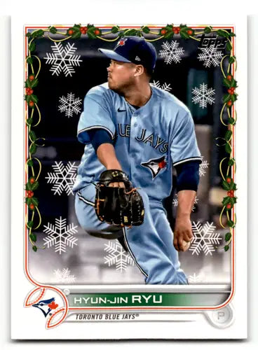 Hyun-Jin Ryu baseball card from 2022 Topps Holiday HW152 with original gloss