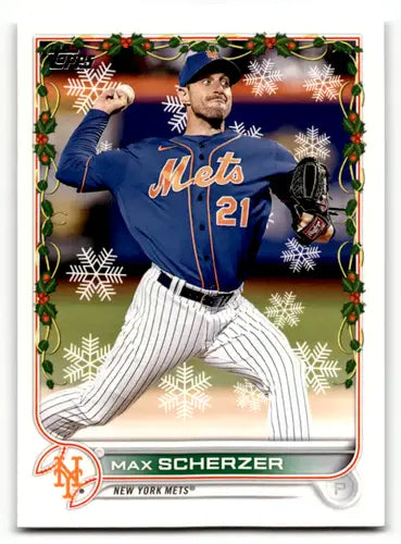 2022 Topps Holiday #HW161 Max Scherzer NM-MT Mets ID:47438 - Baseball Card Single