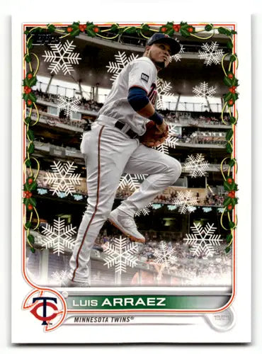 Luis Arraez baseball card from 2022 Topps Holiday with original gloss, Twins ID 47443