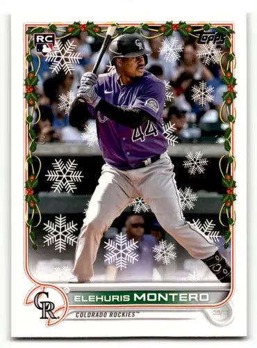 2022 Topps Holiday #HW19 Elehuris Montero NM-MT RC Rookie Rockies ID:47441 - Baseball Card Single