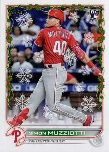 2022 Topps Holiday #HW32 Simon Muzziotti NM-MT RC Rookie Phillies ID:48145 - Baseball Card Single