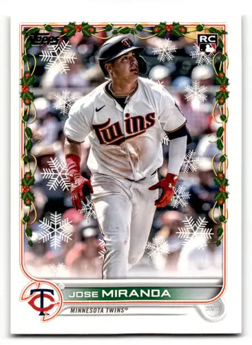 Original gloss HW52 Jose Miranda baseball card from 2022 Topps Holiday series