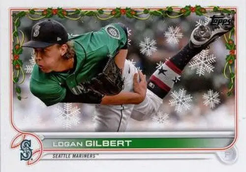 2022 Topps Holiday #HW64 Logan Gilbert NM-MT Mariners ID:48106 - Baseball Card Single