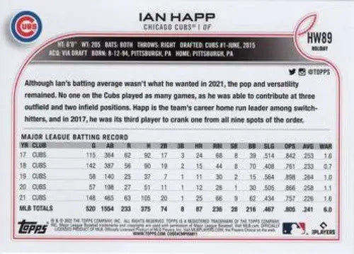 2022 Topps Holiday #HW89 Ian Happ NM-MT Cubs ID:48138 - Baseball Card Single