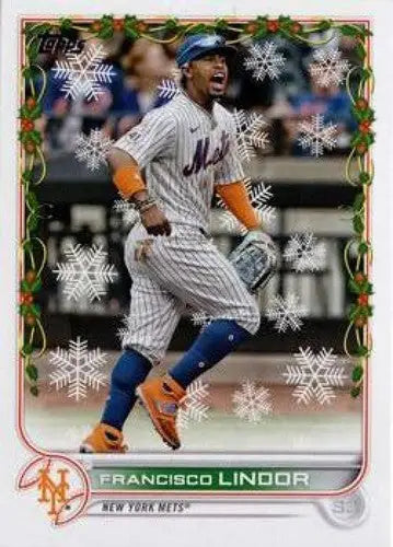 2022 Topps Holiday #HW90 Francisco Lindor NM-MT Mets ID:48107 - Baseball Card Single