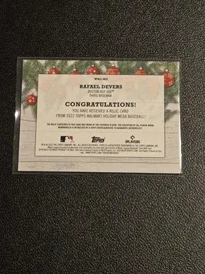 2022 Topps Holiday #WRC-RD Rafael Devers Relics - Baseball Card Single